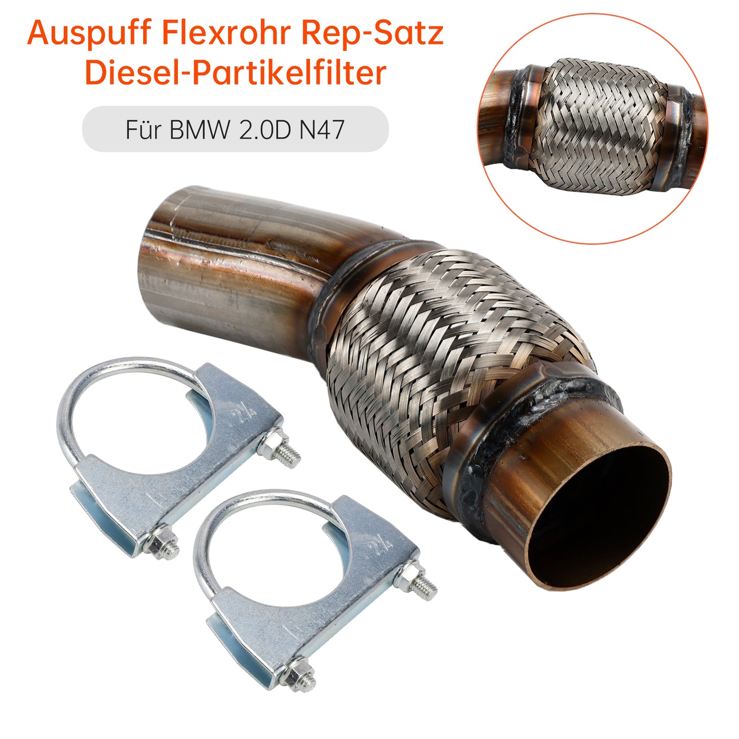 Kit di riparazione tubo flessibile di scarico Filtro antiparticolato diesel per BMW 2.0D N47