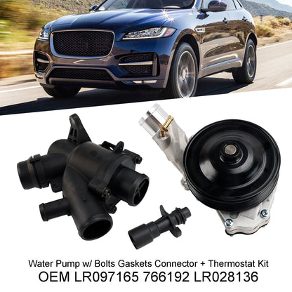 Jaguar 2010 - 2015 XK XKR XKR-S Pompa Acqua con Bulloni Guarnizioni Connettore + Kit Termostato