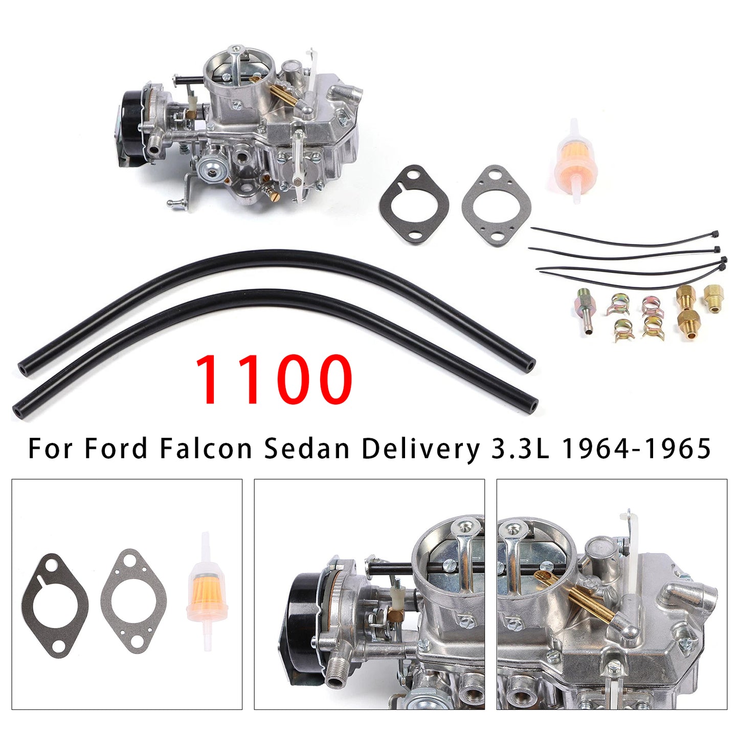 1963-1969 Ford Mustang Falcon 6 cil 170/200 Motori Autolite 1100 Carburatore
