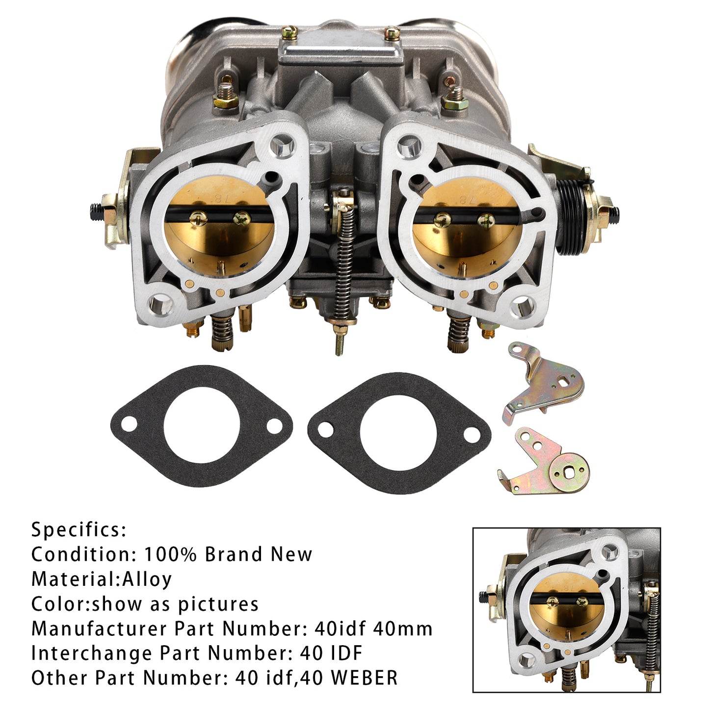 Carburatore Downdraft IDF 40IDF da 40 mm con vaschetta del carburante estesa per Weber EMPI