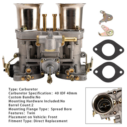 Carburatore Downdraft IDF 40IDF da 40 mm con vaschetta del carburante estesa per Weber EMPI