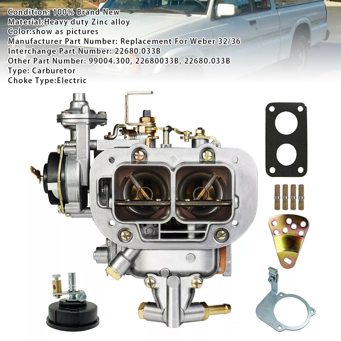 Carburatore a 2 corpi PL720 per pick-up Nissan Z20 (2000cc) 1981-1982 con starter elettrico per 32/36 DGV DGEV DGAV
