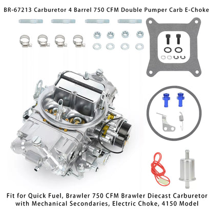 Carburatore BR-67213 a 4 corpi, 750 CFM, doppia pompa, con starter elettronico