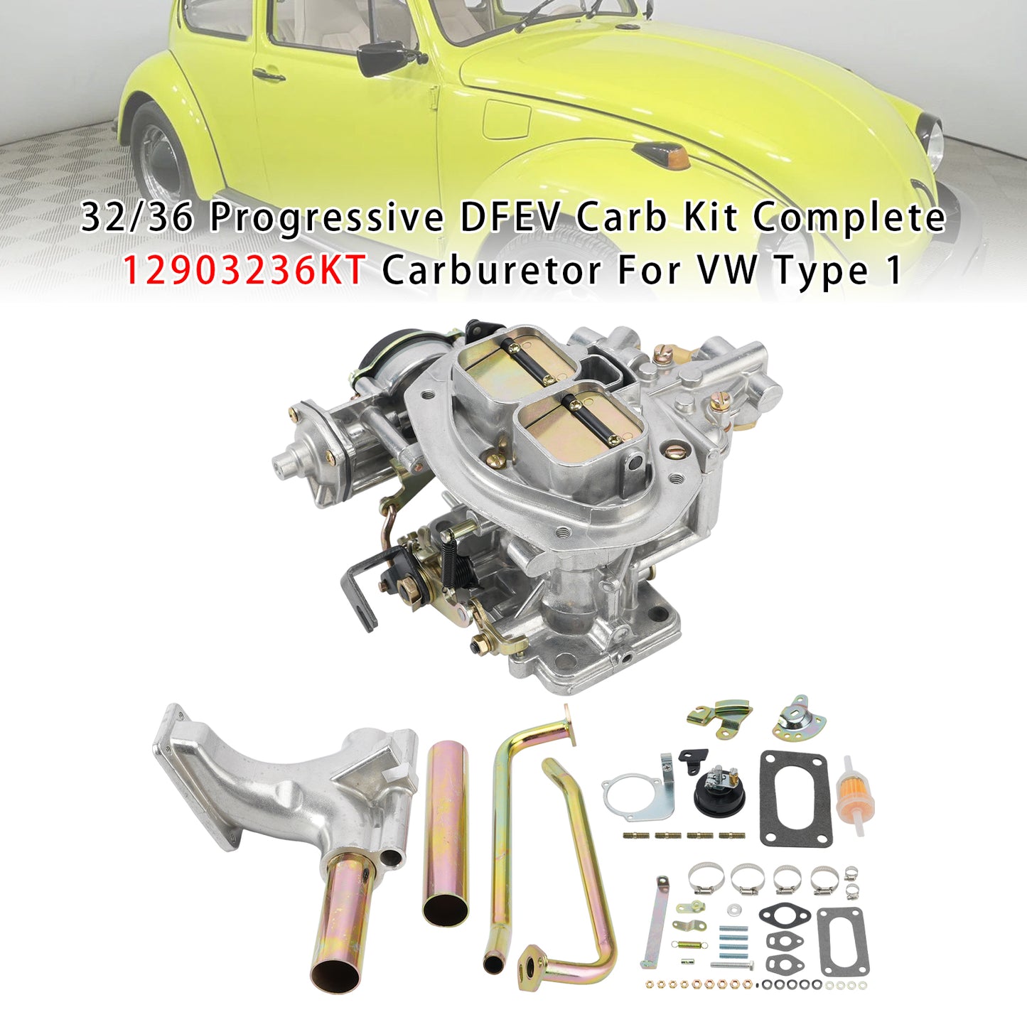 Kit carburatore progressivo DFEV 32/36 completo 12903236KT per VW Tipo 1