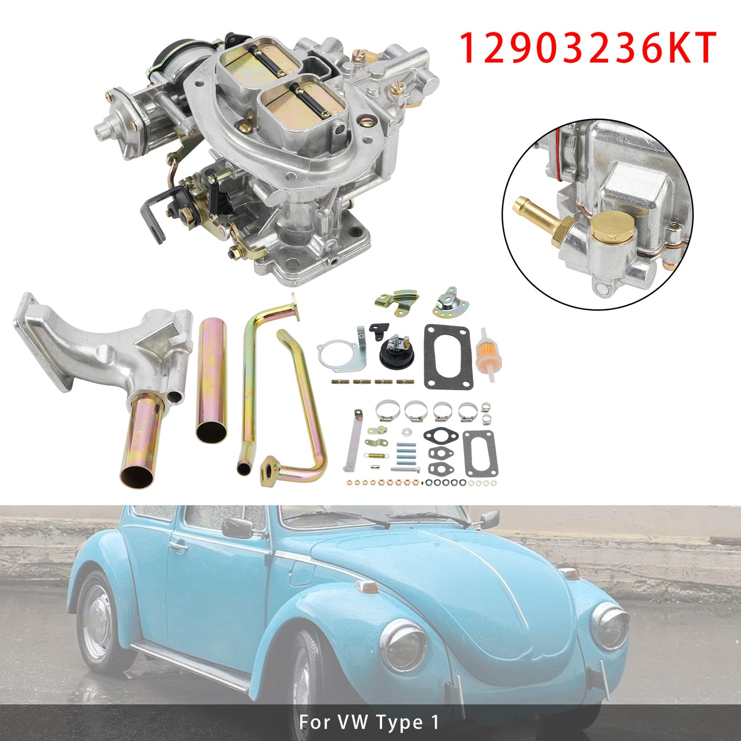 Kit carburatore progressivo DFEV 32/36 completo 12903236KT per VW Tipo 1
