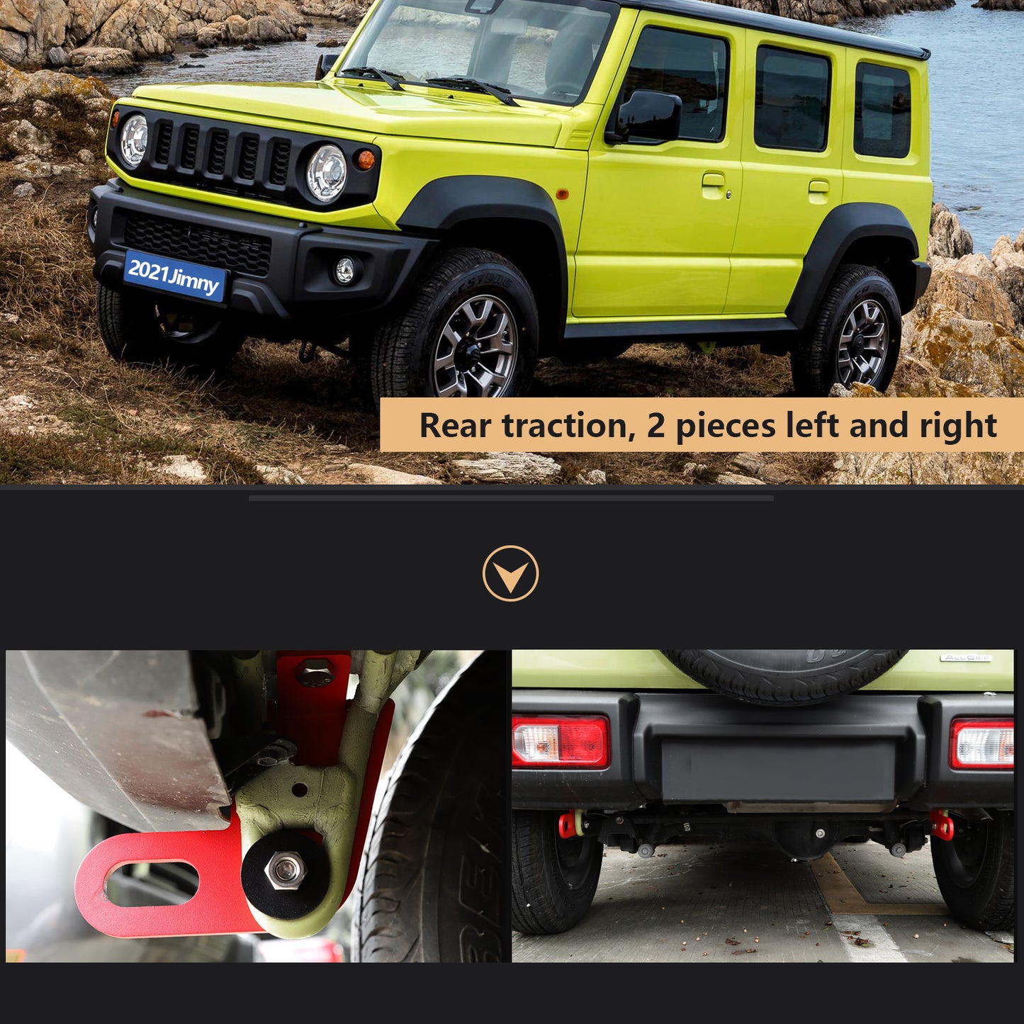 Gancio di traino posteriore sinistro e destro 2 pezzi per Suzuki Jimny JB64W JB74 2019-2023