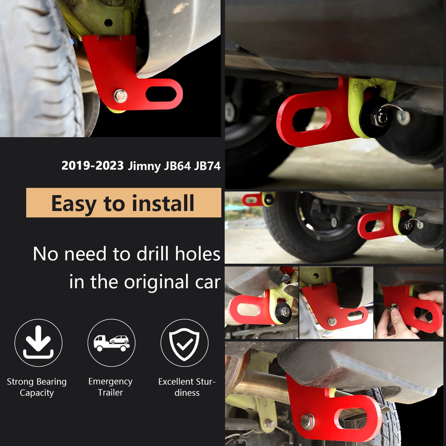 Gancio di traino posteriore sinistro e destro 2 pezzi per Suzuki Jimny JB64W JB74 2019-2023