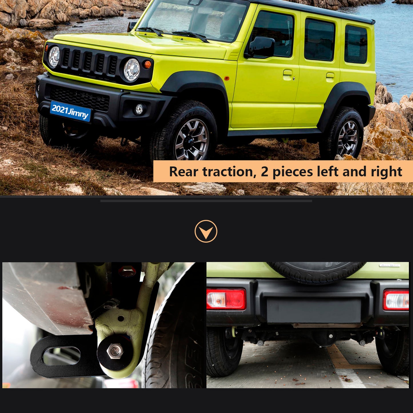 Gancio di traino posteriore sinistro e destro Suzuki Jimny JB64W JB74 2 pezzi 2019-2023