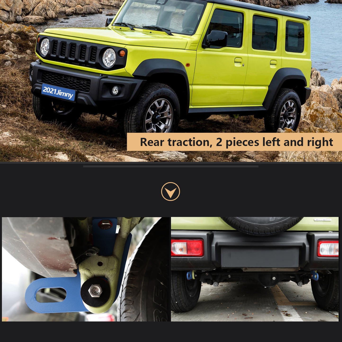 Gancio di traino posteriore sinistro e destro 2 pezzi per Suzuki Jimny JB64W JB74 2019-2023