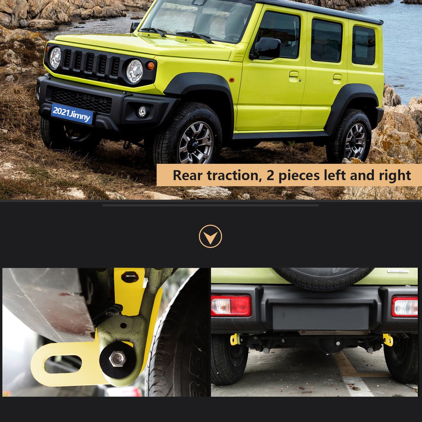 Gancio di traino posteriore sinistro e destro 2 pezzi per Suzuki Jimny JB64W JB74 2019-2023