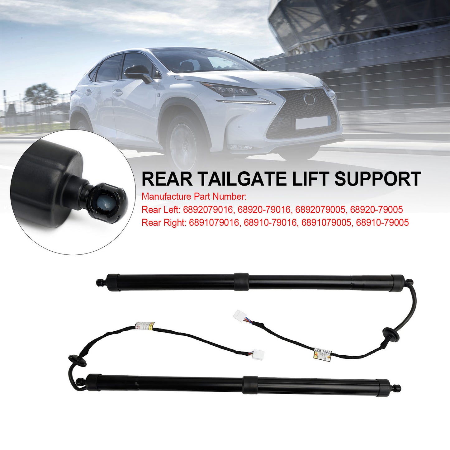 Puntoni posteriori elettrici per portellone posteriore 2PCS adatti per Lexus NX200t NX300h 2.0L 2.5L 2015-2017