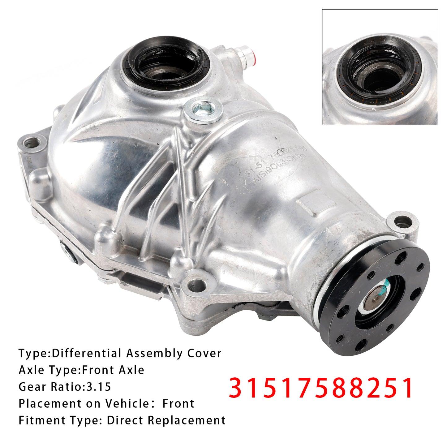 Supporto differenziale anteriore a gas BMW M3 Base 3.0L L6 2015  31507594314