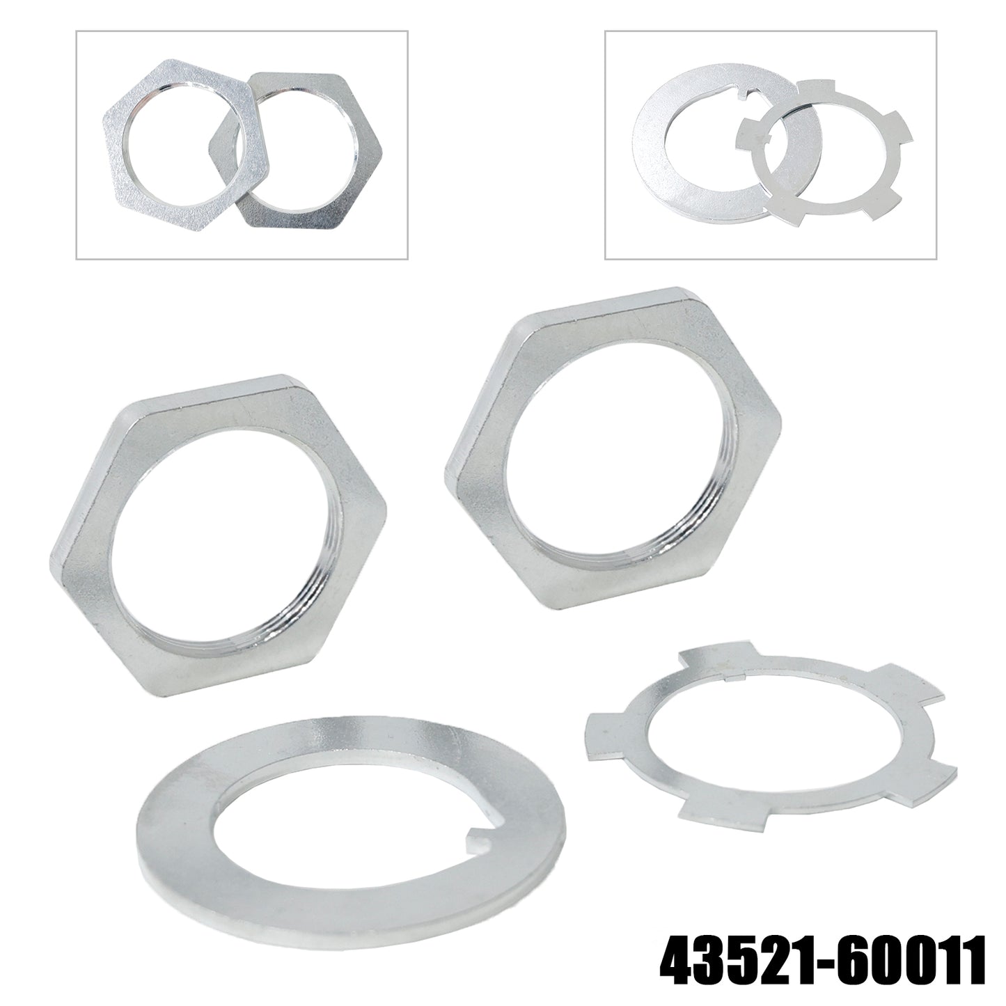 4352160011 corredo 43521-60011 della rondella del dado di bloccaggio del perno del mozzo del mozzo dell'asse anteriore per il generico di Toyota Hiluxs