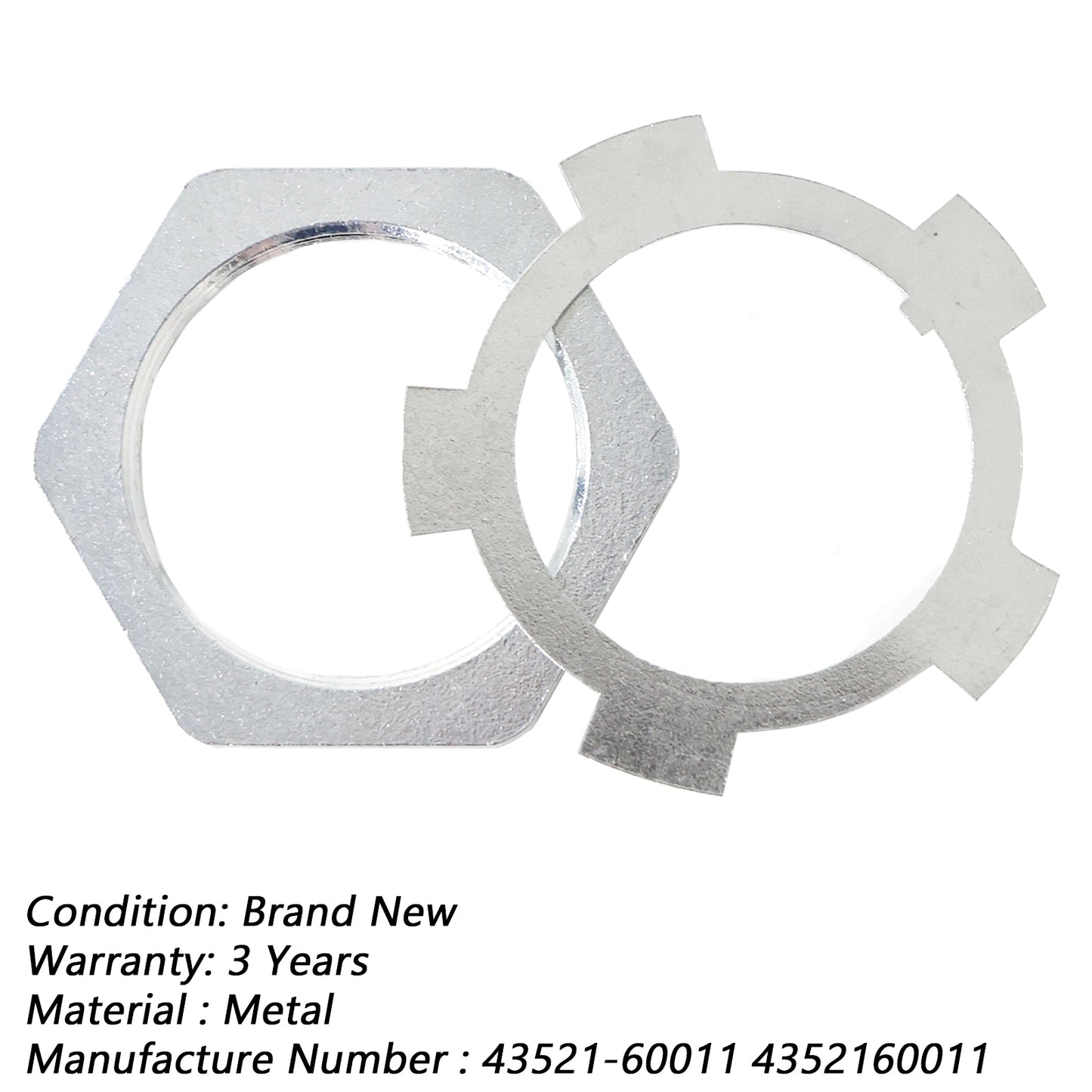 4352160011 corredo 43521-60011 della rondella del dado di bloccaggio del perno del mozzo del mozzo dell'asse anteriore per il generico di Toyota Hiluxs