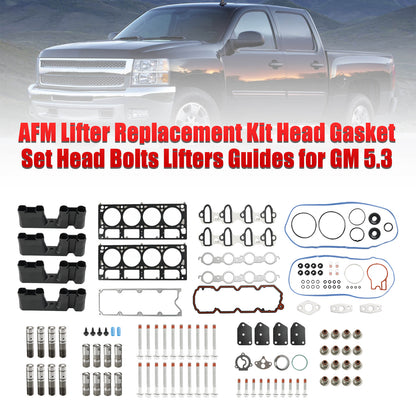 2007-2013 Chevrolet Avalanche 5.3L 5328CC 325CID V8 FLEX OHV 16 Valve AFM Kit di sostituzione sollevatore Set guarnizioni testa Bulloni testa Sollevatori Guide Fedex Express Generico