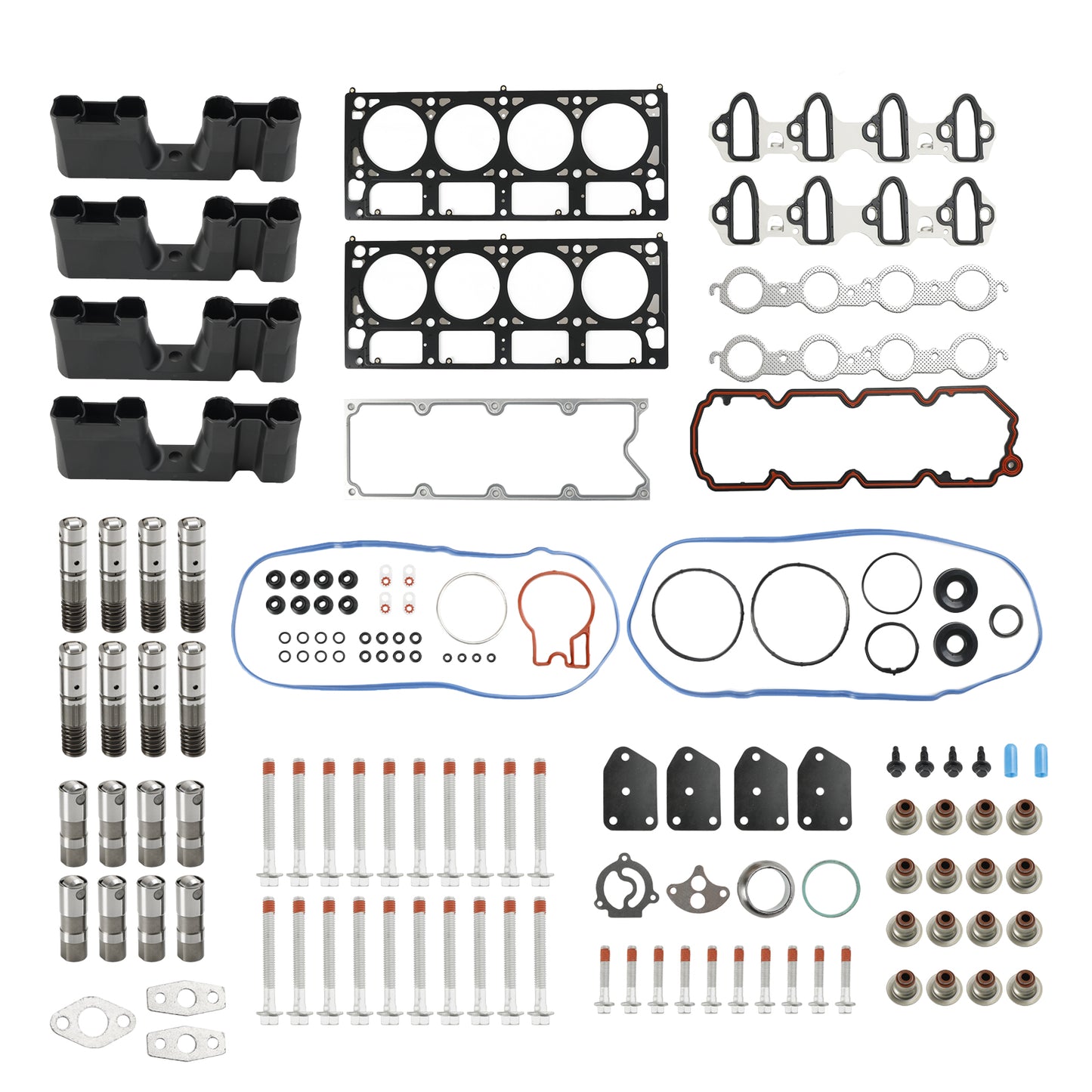 2007-2013 Chevrolet Avalanche 5.3L 5328CC 325CID V8 FLEX OHV 16 Valve AFM Kit di sostituzione sollevatore Set guarnizioni testa Bulloni testa Sollevatori Guide Fedex Express Generico