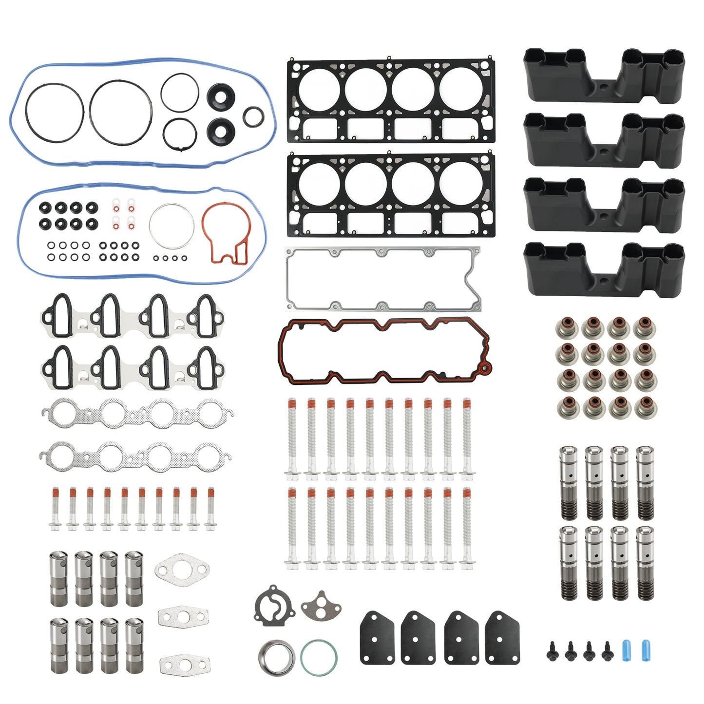2007 Chevrolet Silverado 1500 Classic 5.3L 5328CC 325CID V8 FLEX OHV, (16 valvole) Kit di sostituzione sollevatore AFM Set guarnizioni testa Bulloni testa Sollevatori Guide Fedex Express Generico