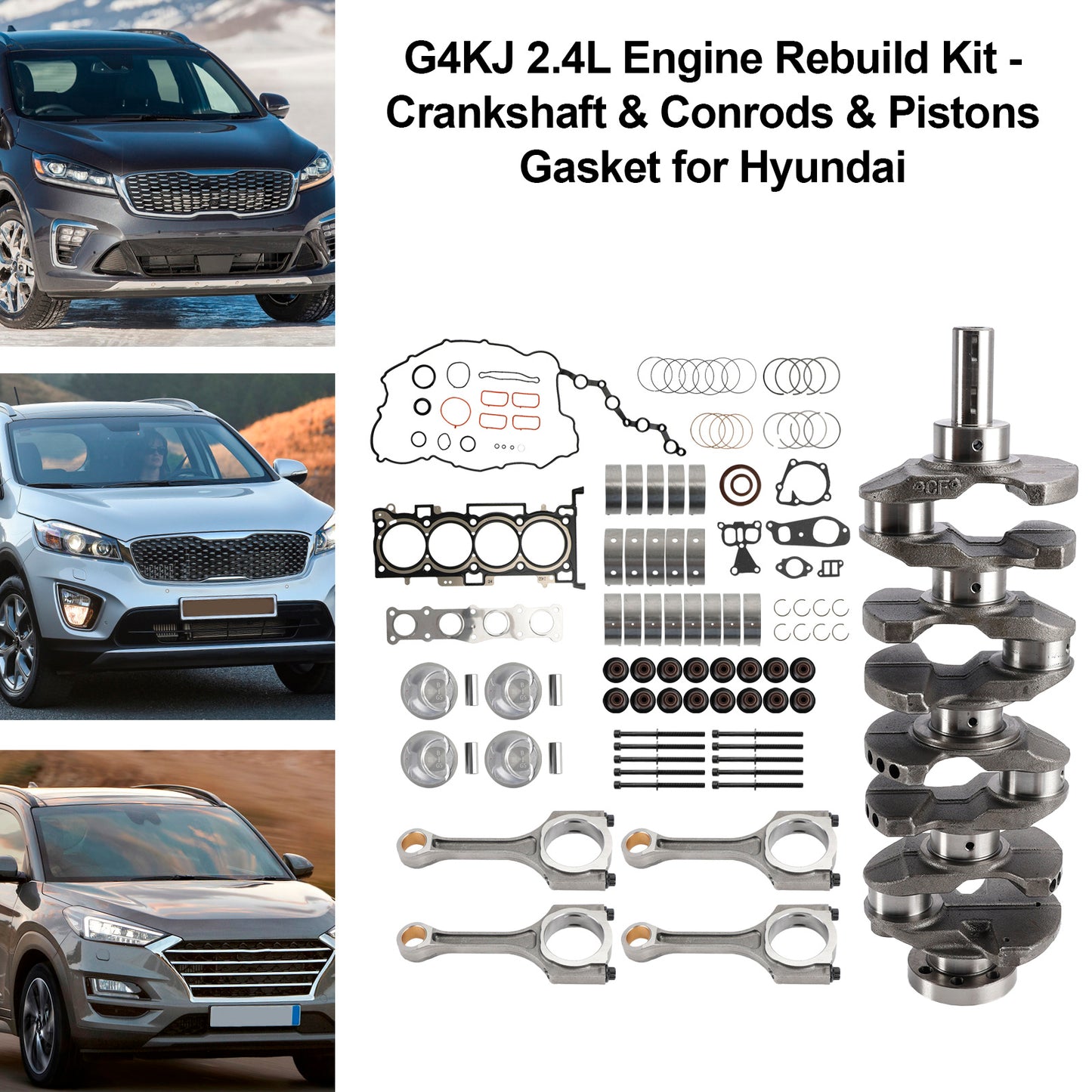 2011-2018 Kia Optima 4 porte 2.4L G4KJ 2.4L Motore Ricostruzione pistoni Kit revisione guarnizioni