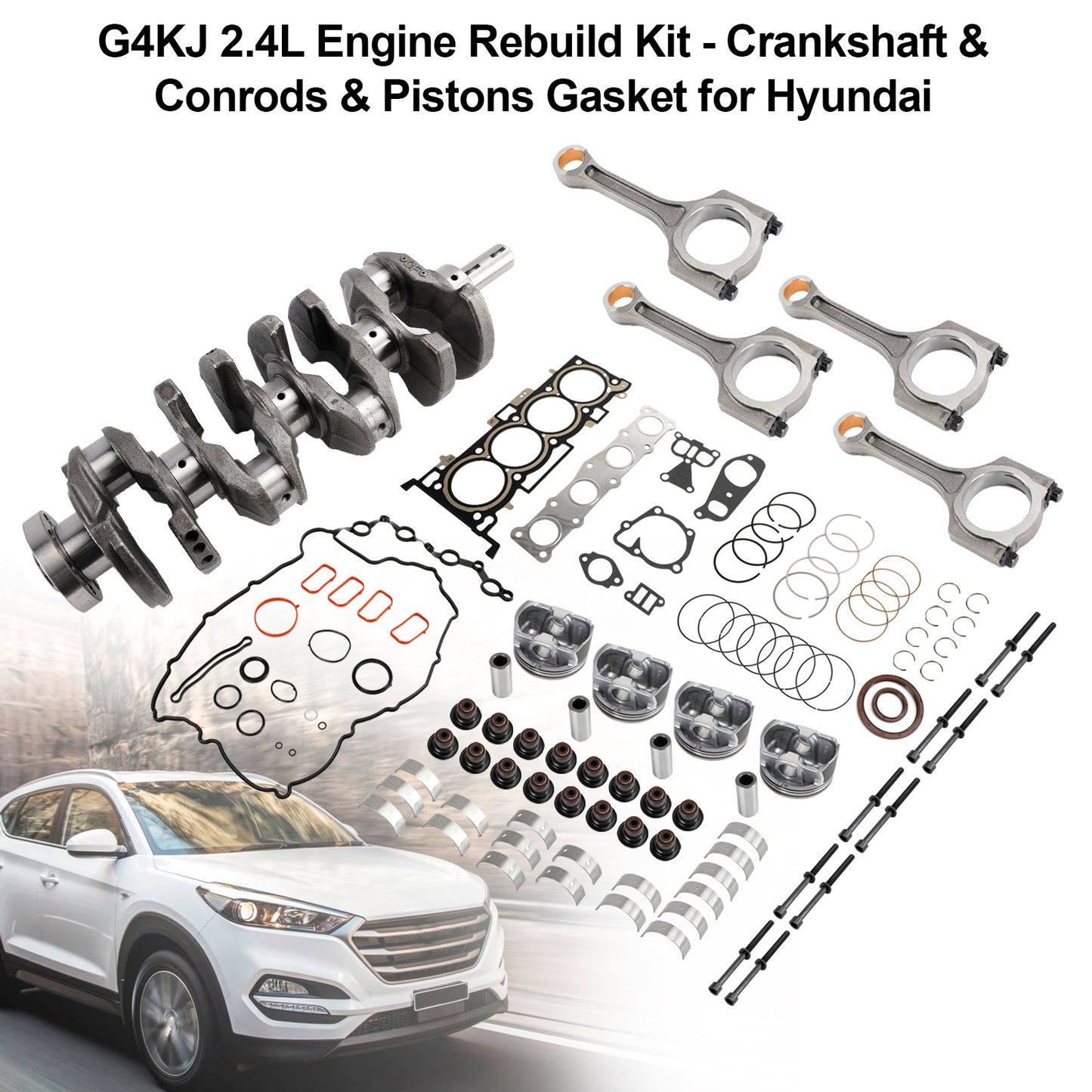 2011-2016 Hyundai Sonata 4-Door 2.4L G4KJ 2.4L Motore Ricostruzione Pistoni Guarnizione Kit Revisione