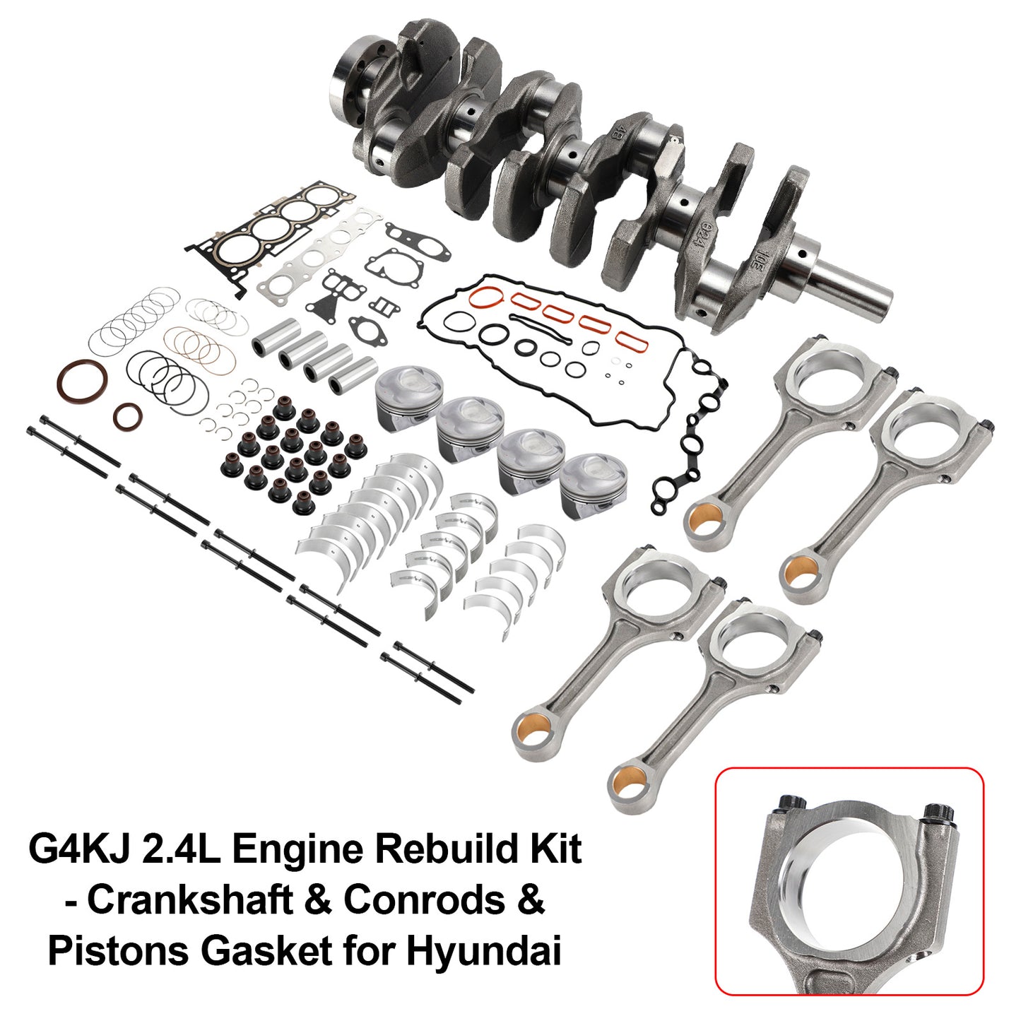 2011-2016 Hyundai Sonata 4-Door 2.4L G4KJ 2.4L Motore Ricostruzione Pistoni Guarnizione Kit Revisione