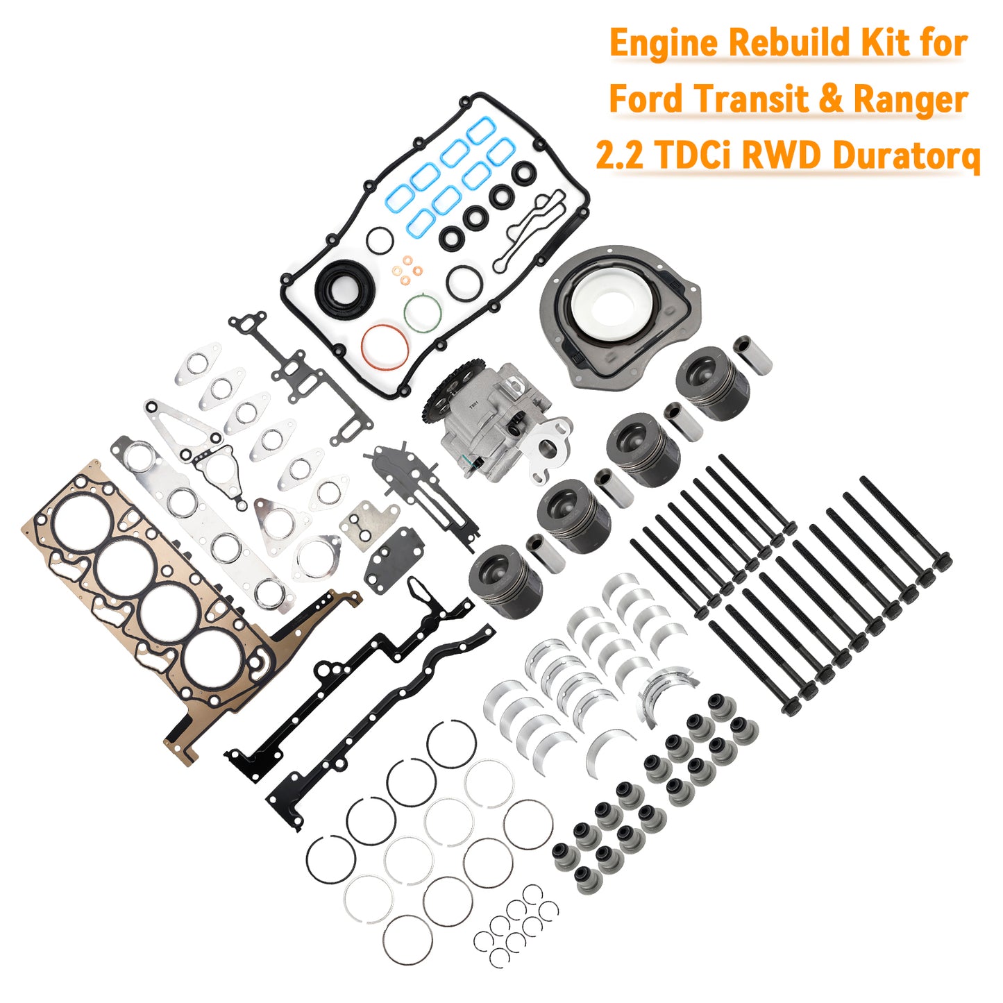Kit di revisione motore per Ford Transit e Ranger 2.2 TDCi RWD Duratorq BK3Q-6051-C1C 9677428680
