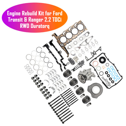 Kit di revisione motore per Ford Transit e Ranger 2.2 TDCi RWD Duratorq BK3Q-6051-C1C 9677428680