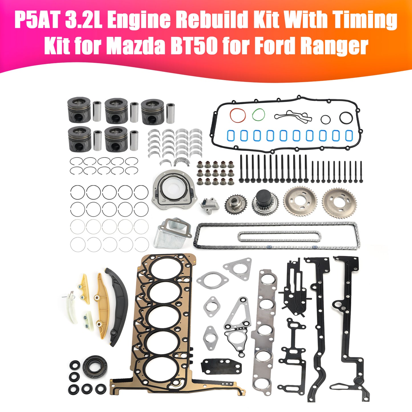 Kit di ricostruzione motore P5AT 3.2L con kit di fasatura per Mazda BT50 per Ford Ranger