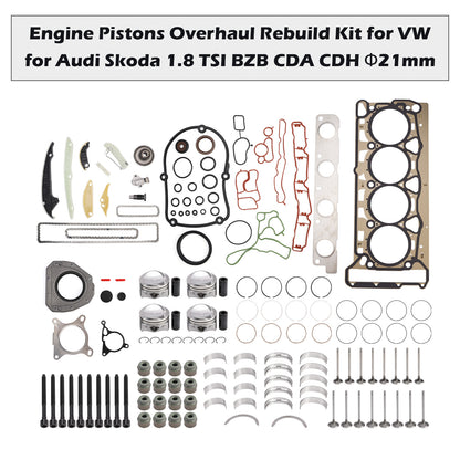 Kit di revisione e ricostruzione dei pistoni del motore VOLKSWAGEN Golf (MK6) 1.8 TSI CDAA 2009-2011 06H107065CP 06H109509Q
