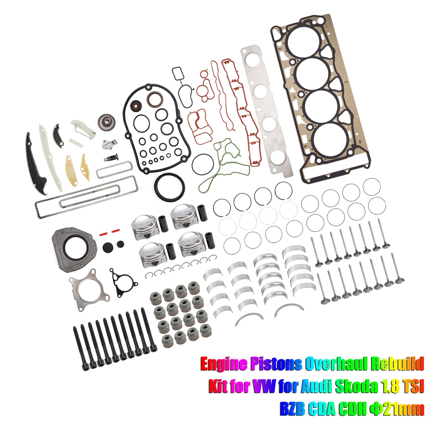 Kit di revisione e ricostruzione pistoni motore SKODA Superb TSI BZB CDAA CDAB 2008-2011 1.8 06H107065CP 06H109509Q