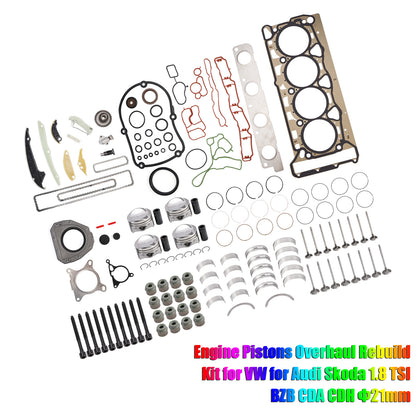 Kit di revisione e ricostruzione pistoni motore VOLKSWAGEN Passat CC 1.8 TSI BZB CDAA CDAB 2008-2011 06H107065CP 06H109509Q