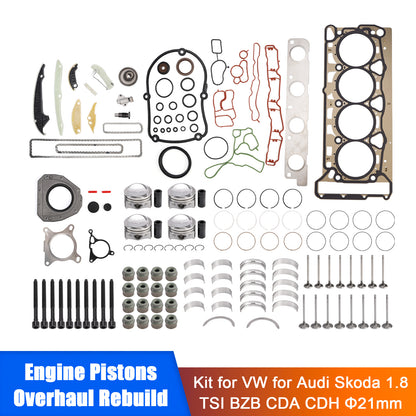 Kit di revisione e ricostruzione dei pistoni del motore AUDI A4 (B8) 1.8 TFSI CABB CDHB 2007-2011 06H107065CP 06H109509Q