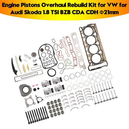 Kit di revisione e ricostruzione dei pistoni del motore per VW per Audi Skoda 1.8 TSI BZB CDA CDH