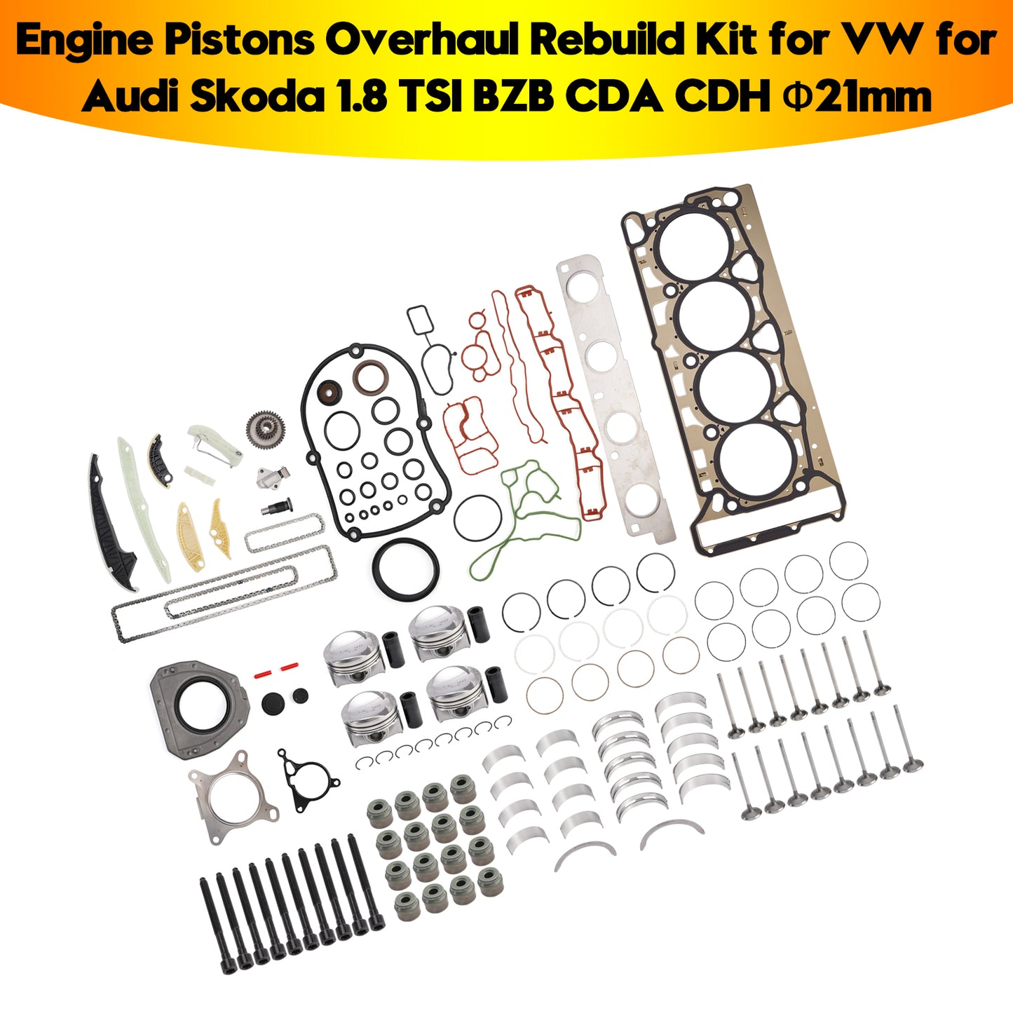 Kit di revisione e ricostruzione pistoni motore VOLKSWAGEN Passat 1.8 TSI BZB CDAA CDAB 2007-2011 06H107065CP 06H109509Q
