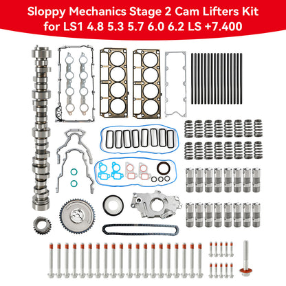 Kit di sollevamento camme Sloppy Mechanics Stage 2 per LS7 V-8 da 7,0 litri 2006-2013