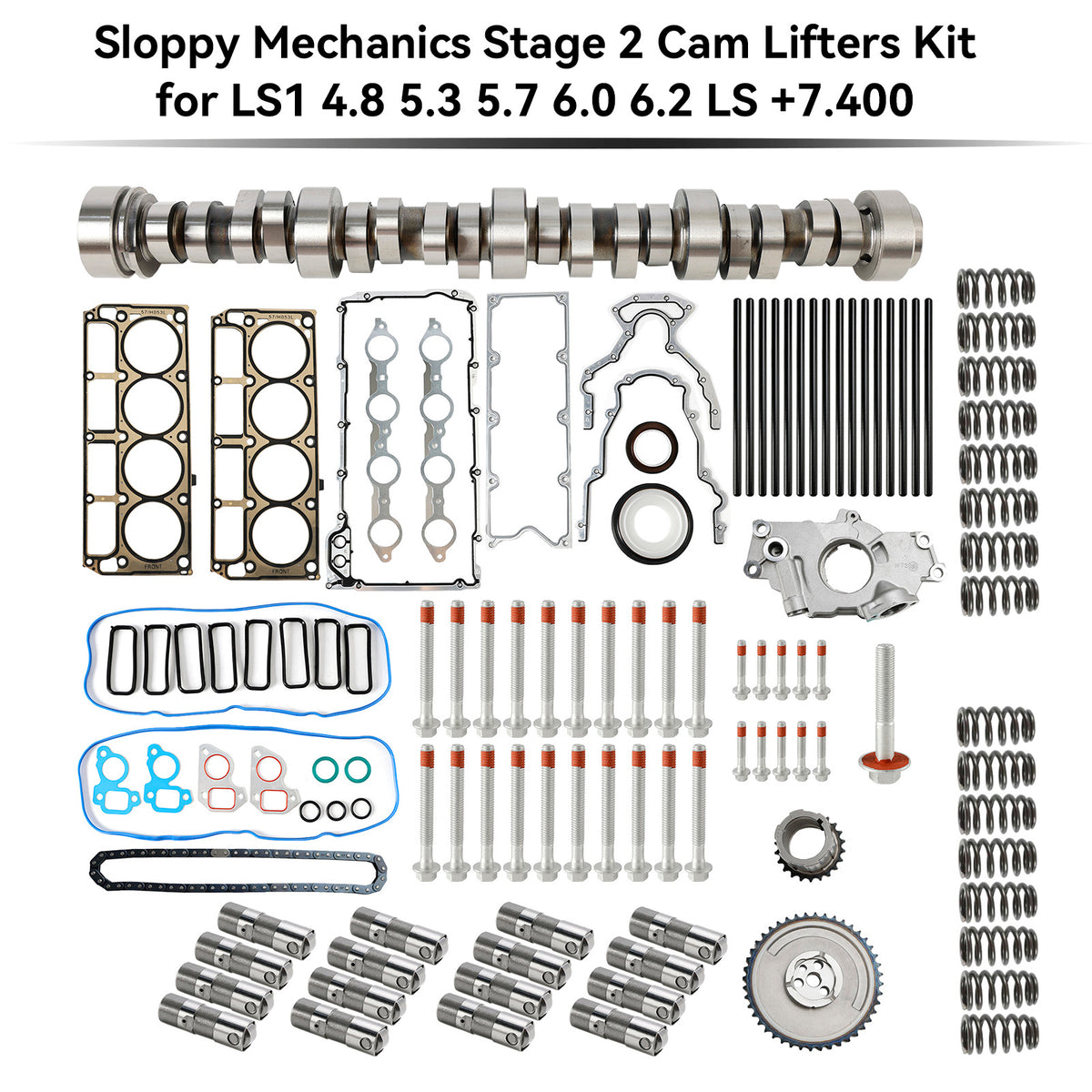 Kit di sollevamento camme Sloppy Mechanics Stage 2 per LS7 V-8 da 7,0 litri 2006-2013