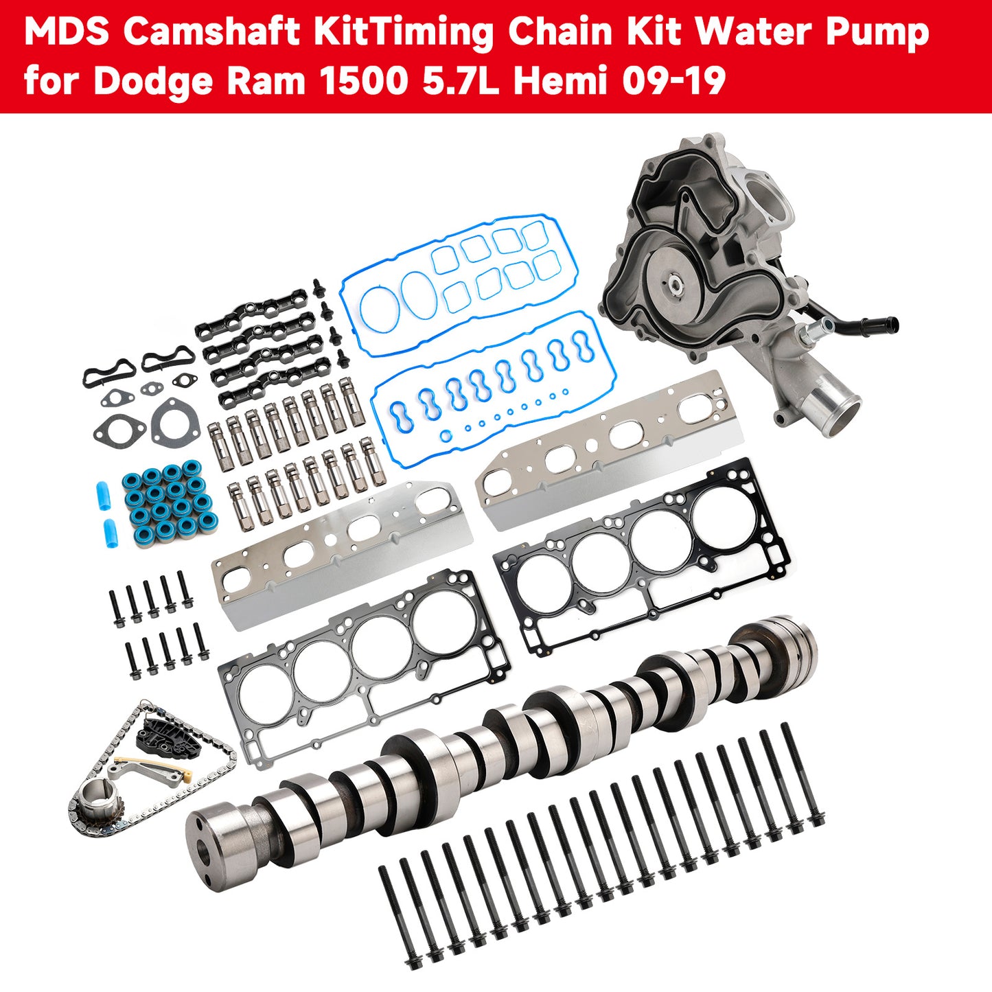 2009 Chrysler Aspen 5.7L Motore V8 MDS Kit albero a camme Kit catena di distribuzione Pompa dell'acqua 53021726AE 68060714AA