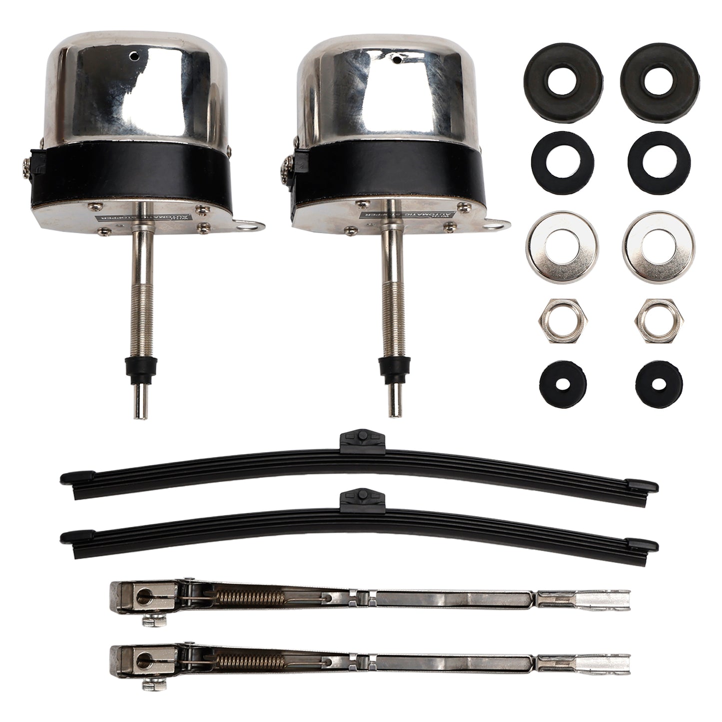 Coppia di motorini tergicristallo in acciaio inox Hot Street Rod per Jeep per Ford