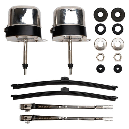Coppia di motorini tergicristallo in acciaio inox Hot Street Rod per Jeep per Ford