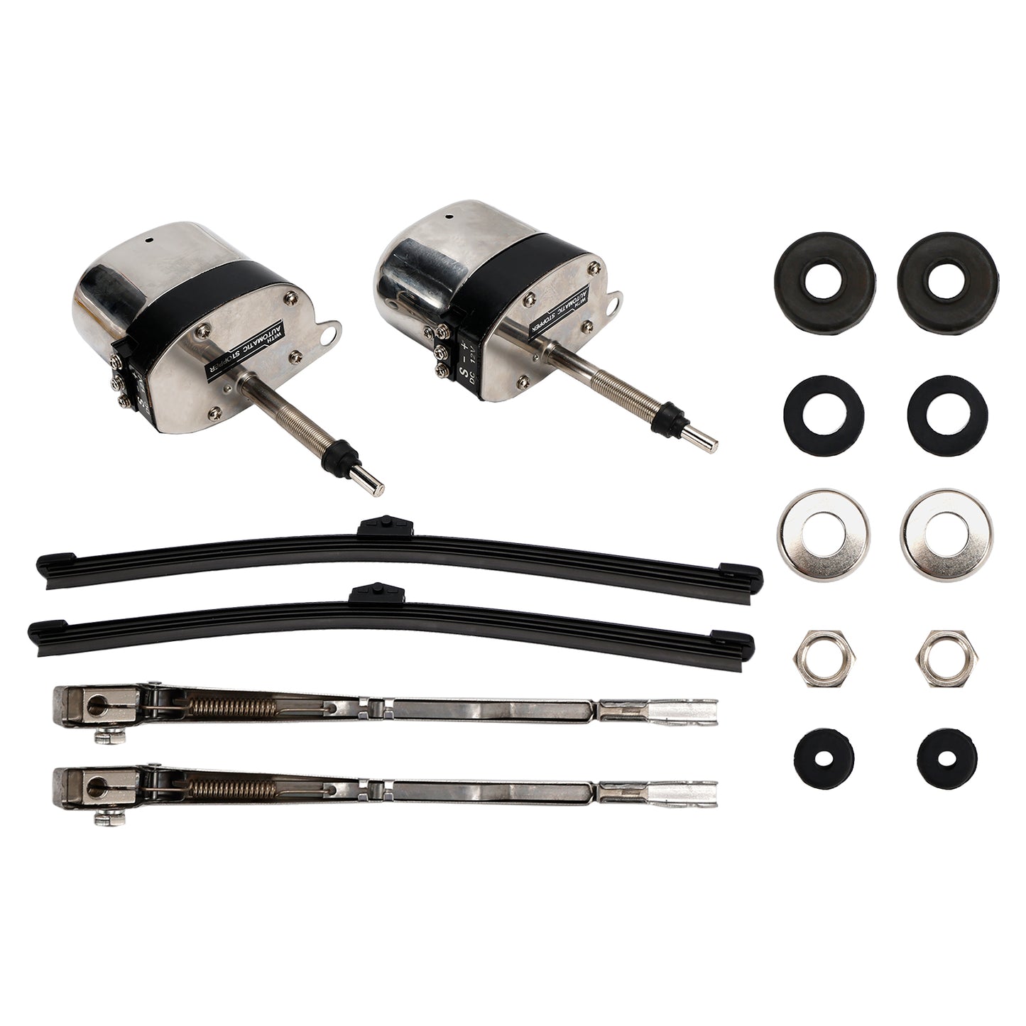 Coppia di motorini tergicristallo in acciaio inox Hot Street Rod per Jeep per Ford