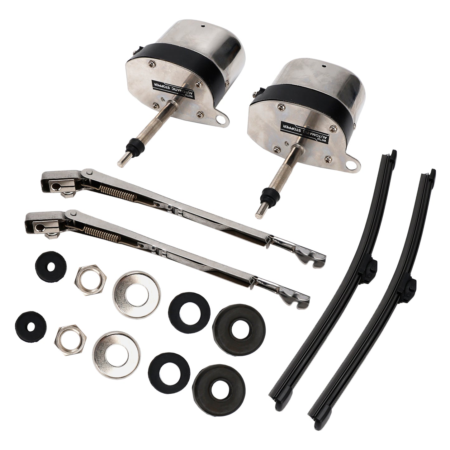 Coppia di motorini tergicristallo in acciaio inox Hot Street Rod per Jeep per Ford