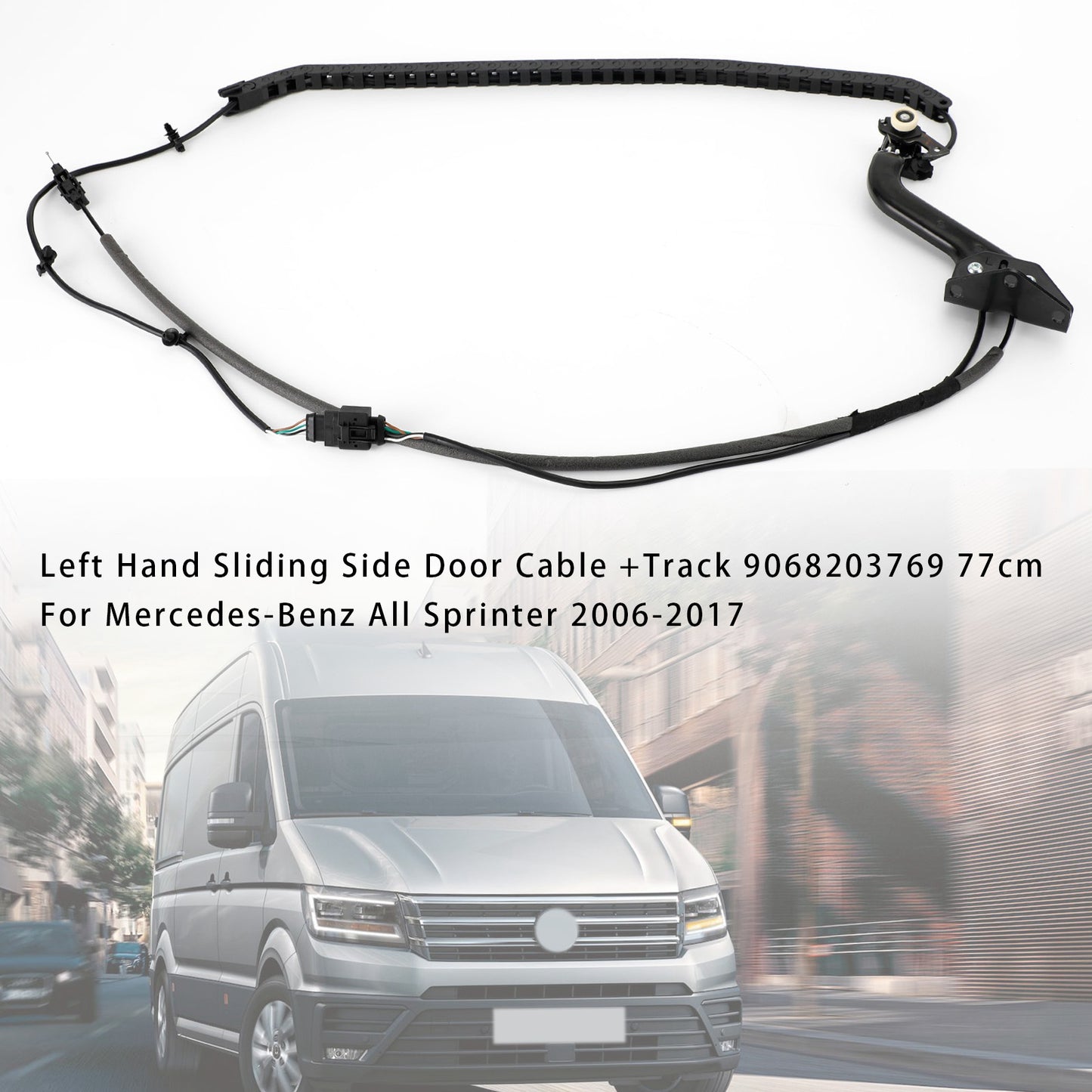 Cavo per porta laterale scorrevole sinistro + binario 9068203769 per Sprinter VW Crafter 06- Generico