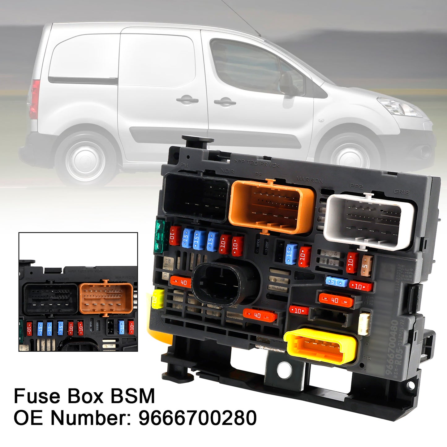 Scatola fusibili Citroen Berlingo C4 C8 Peugeot Partner 307 2008-2019 BSM 9666700280