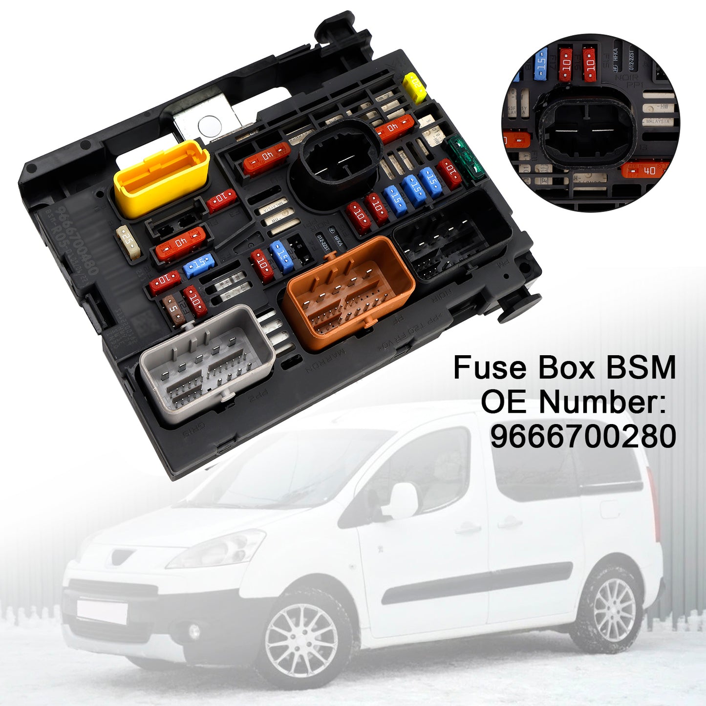 Scatola fusibili Citroen Berlingo C4 C8 Peugeot Partner 307 2008-2019 BSM 9666700280