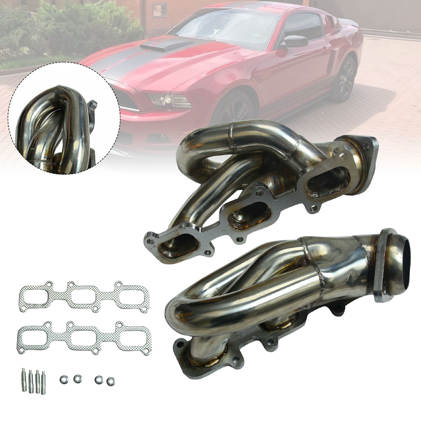 Collettore di scarico in acciaio inossidabile adatto per Ford Mustang 3.7L V6 2011-2015