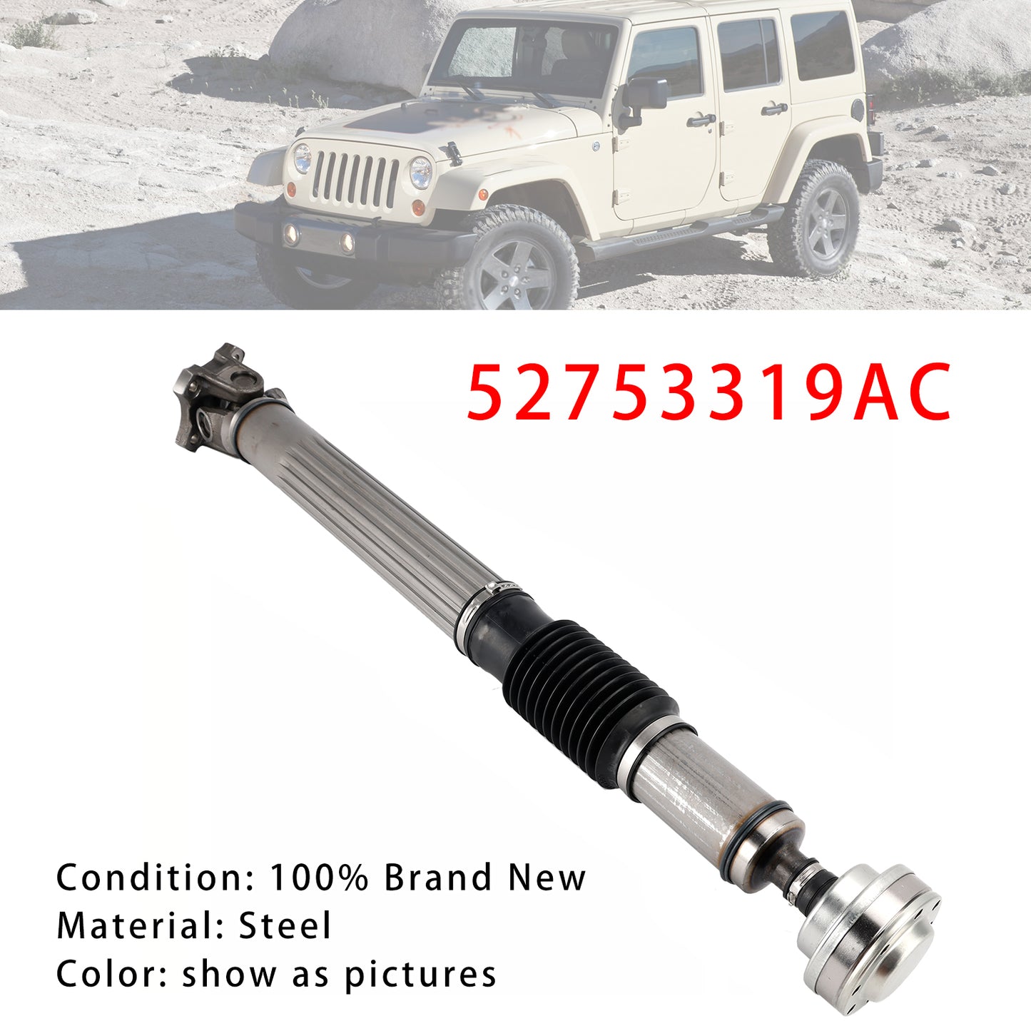 Albero di trasmissione anteriore Jeep Wrangler 3.8L 4WD 2007-2011 52753319AC