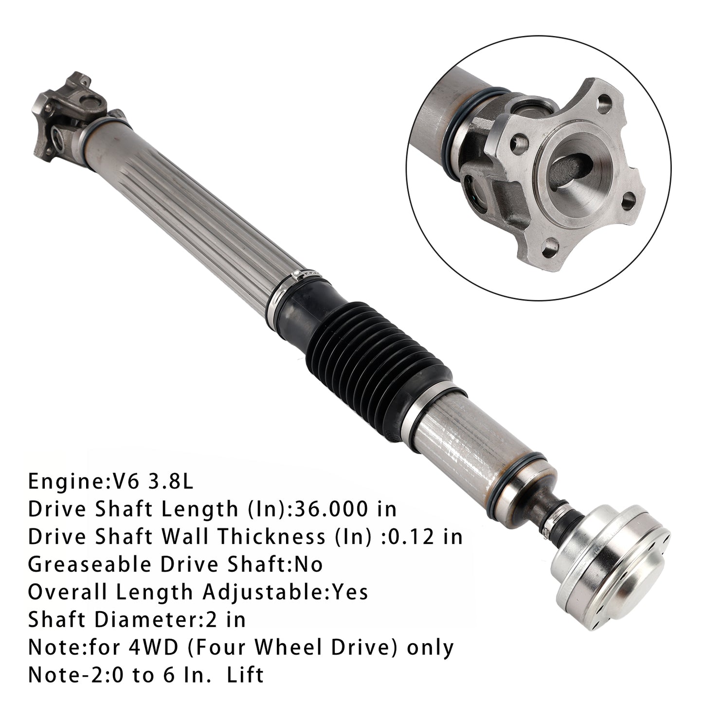 Albero di trasmissione anteriore Jeep Wrangler 3.8L 4WD 2007-2011 52753319AC