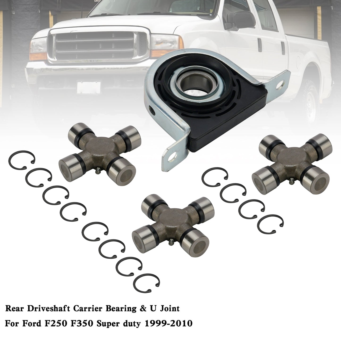 Ford F250 F350 Superduty 4WD Cuscinetto supporto albero di trasmissione e kit giunto a U Fedex Express