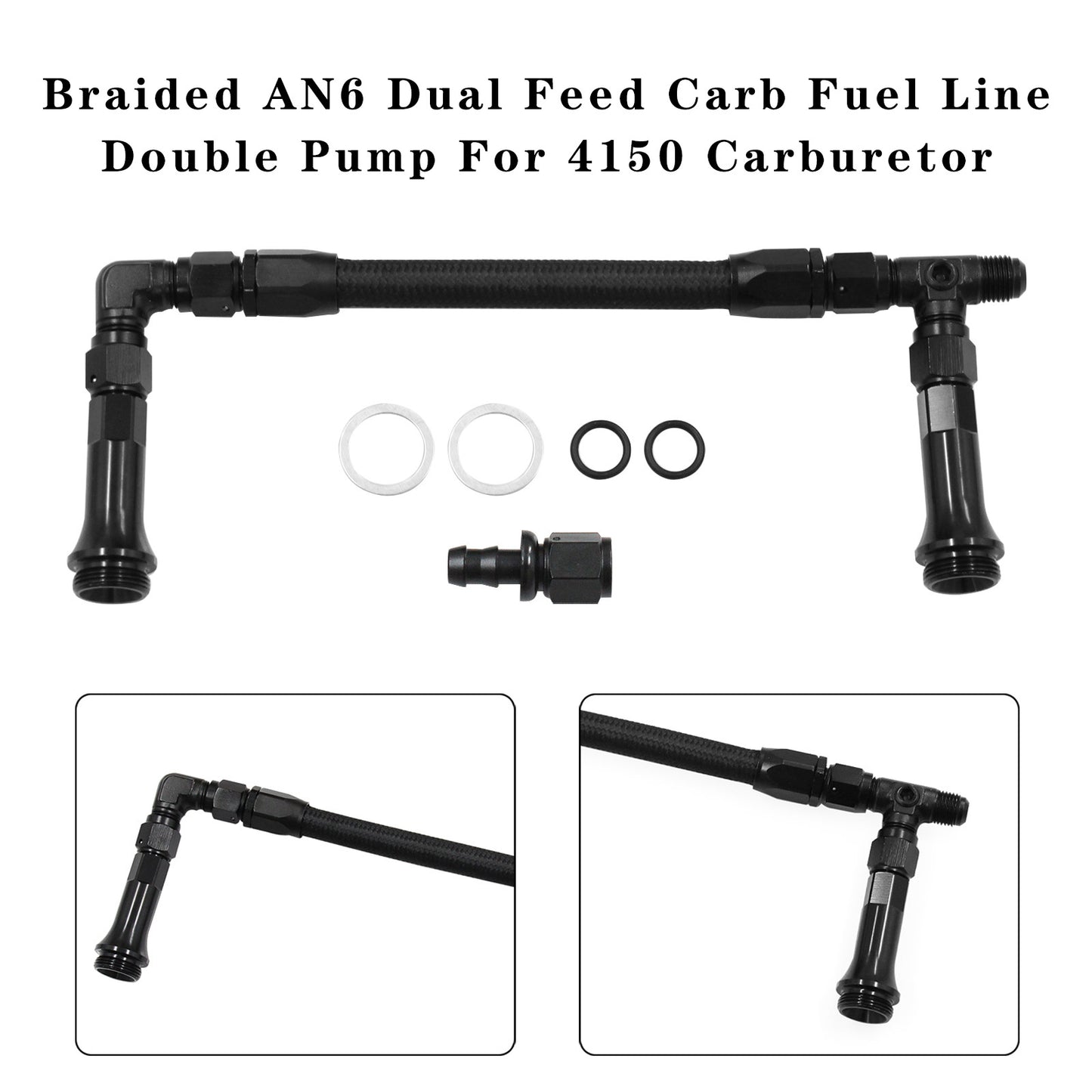 Doppia pompa per linea di alimentazione carburatore a doppia alimentazione intrecciata AN6 per carburatore Holley 4150