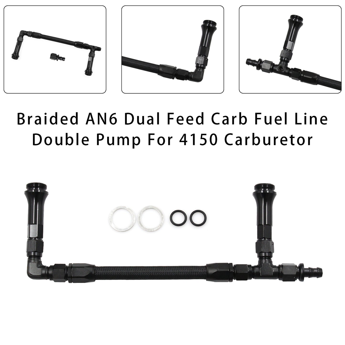 Doppia pompa per linea di alimentazione carburatore a doppia alimentazione intrecciata AN6 per carburatore Holley 4150
