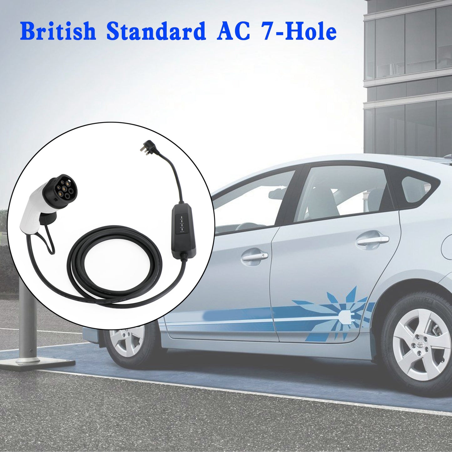 Protable 13A EV Cavo di Ricarica Tipo 2 Spina UK 3 Pin Caricatore per Auto Elettrica 5.5M